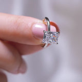 1.22 CT Elongated Cushion Solitaire Moissanite Engagement Ring