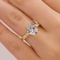 1.22 CT Elongated Cushion Solitaire Moissanite Engagement Ring