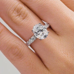 1.22 CT Elongated Cushion Solitaire Moissanite Engagement Ring