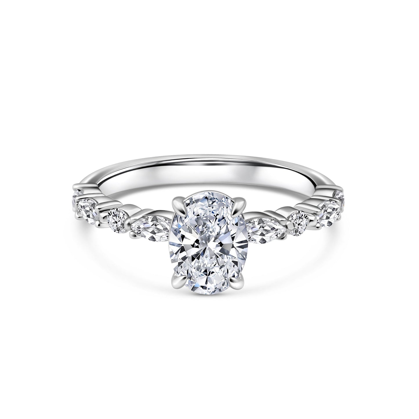 1.22 CT Elongated Cushion Solitaire Moissanite Engagement Ring