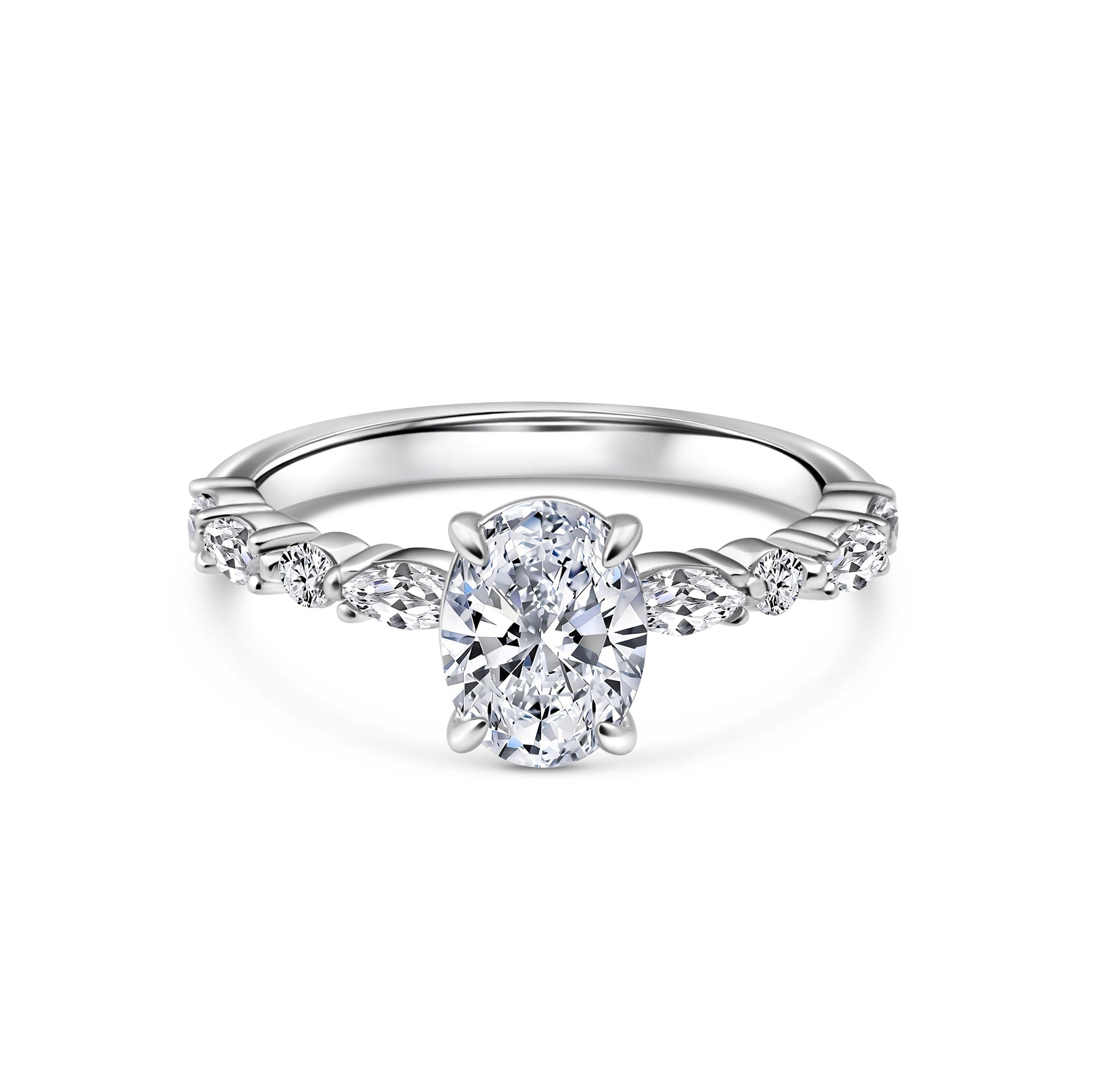 1.22 CT Elongated Cushion Solitaire Moissanite Engagement Ring