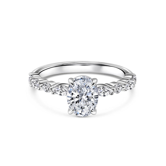 1.22 CT Elongated Cushion Solitaire Moissanite Engagement Ring