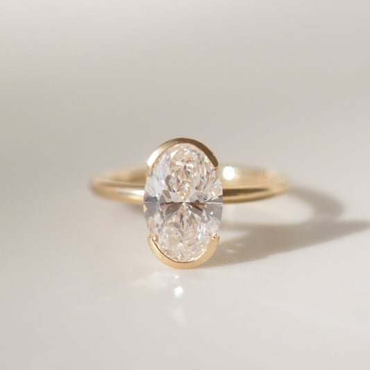 2.5 CT Oval Solitaire Moissanite Engagement Ring