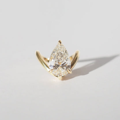 4.1 CT Pear Solitaire Moissanite Engagement Ring