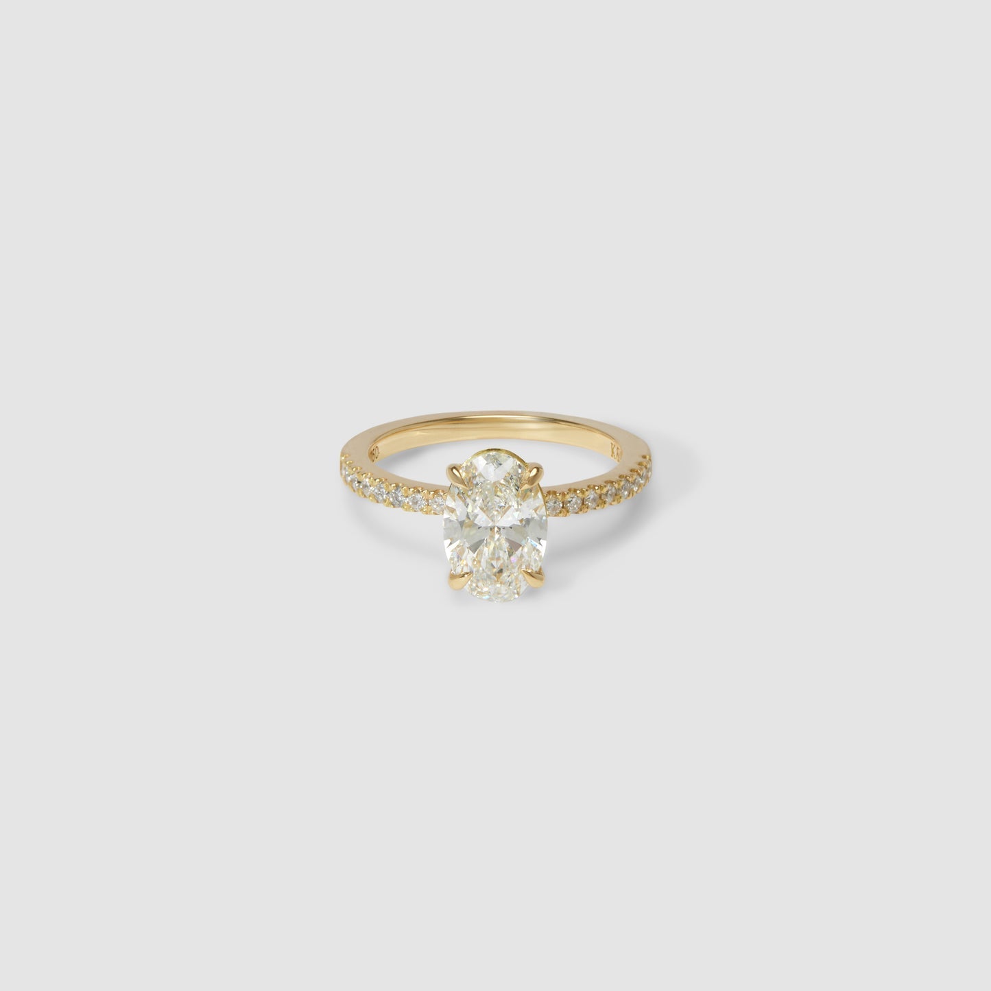 3 CT Oval Pave Moissanite Engagement Ring