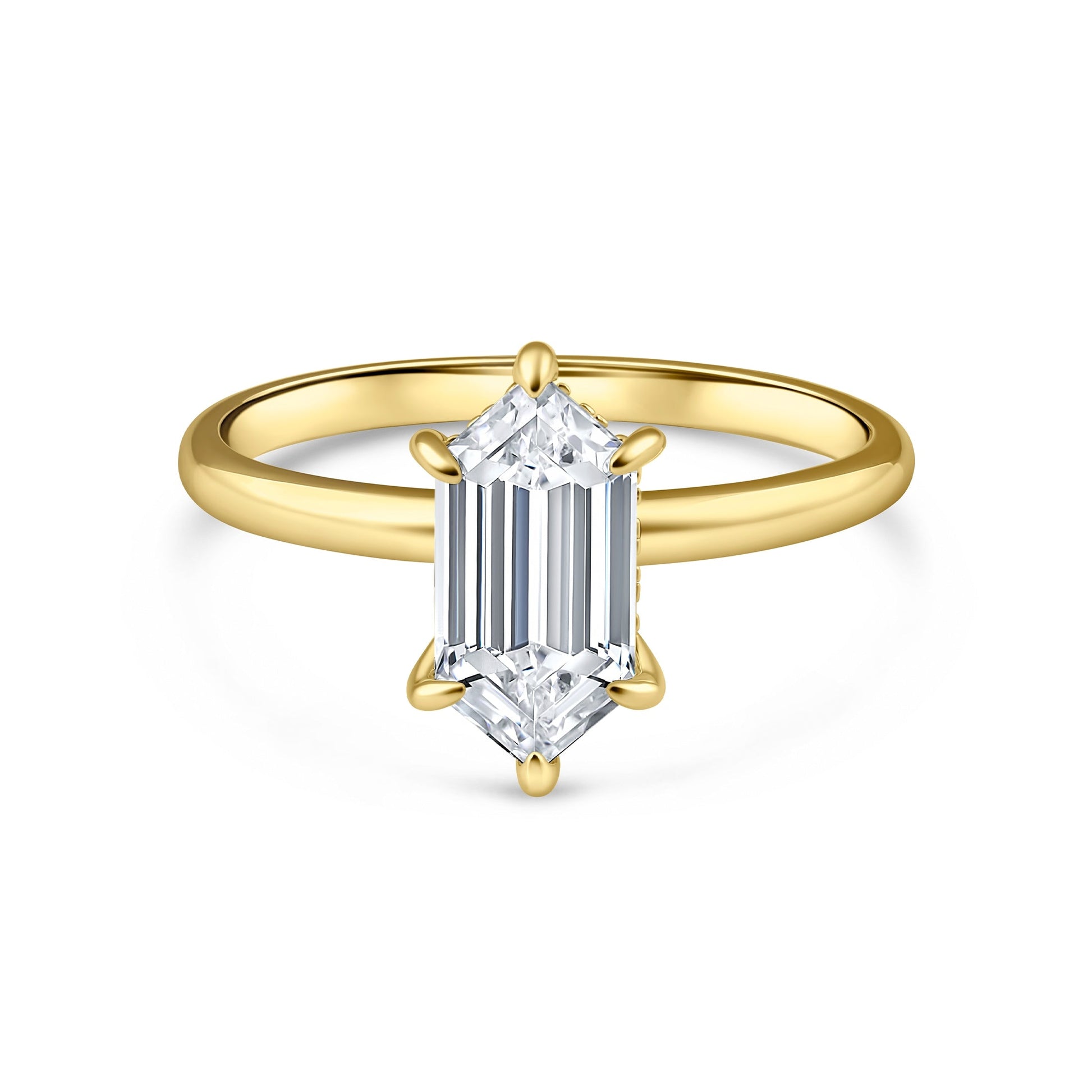 1.22 CT Elongated Cushion Solitaire Moissanite Engagement Ring