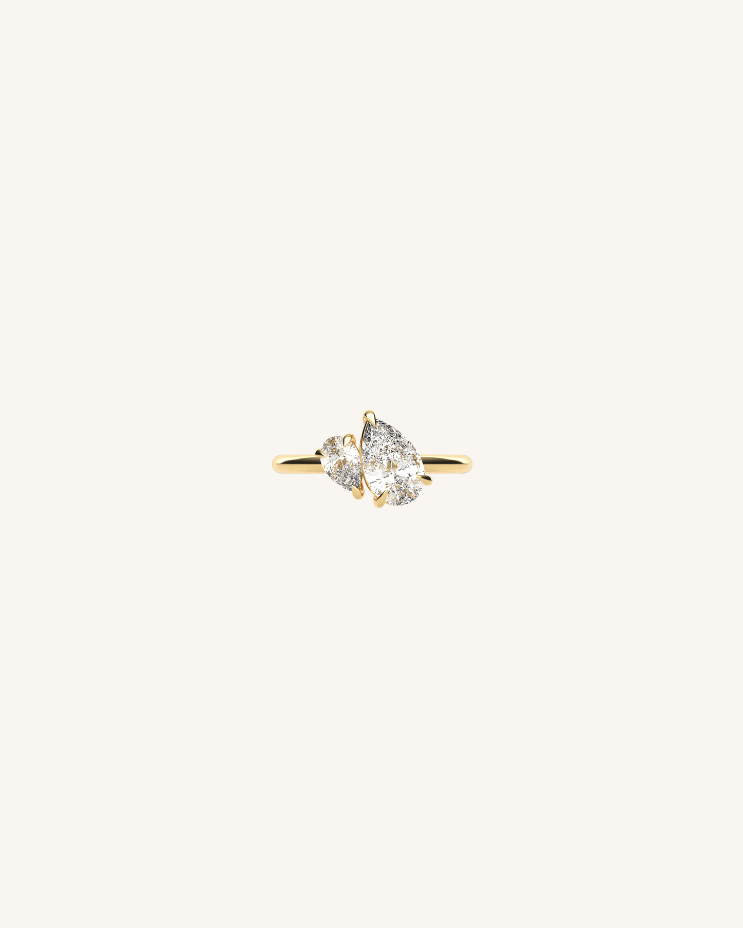 1.30 CT Pear Toi Et Moi Moissanite Engagement Ring