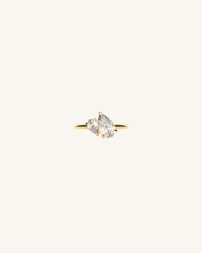 1.30 CT Pear Toi Et Moi Moissanite Engagement Ring