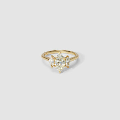 1 CT Marquise Three Stone Moissanite Engagement Ring
