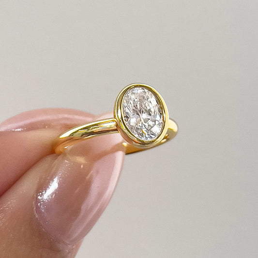1.22 CT Elongated Cushion Solitaire Moissanite Engagement Ring