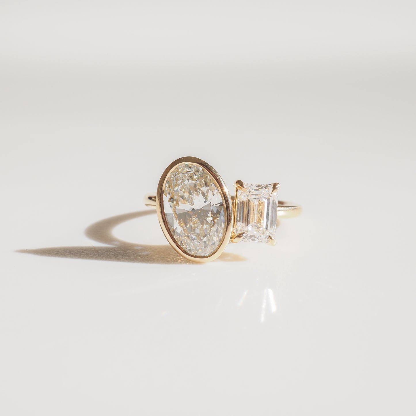 2 CT Oval Toi Et Moi Moissanite Engagement Ring