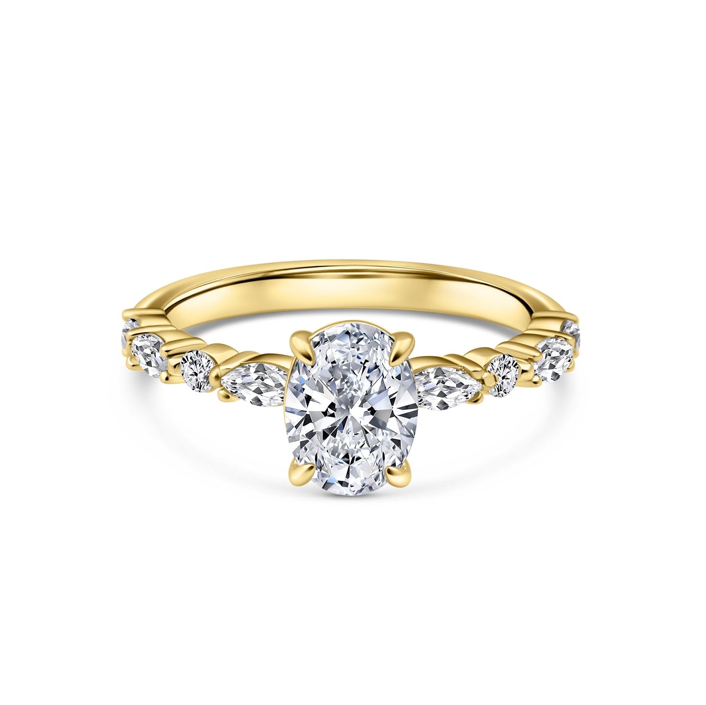 1.22 CT Elongated Cushion Solitaire Moissanite Engagement Ring