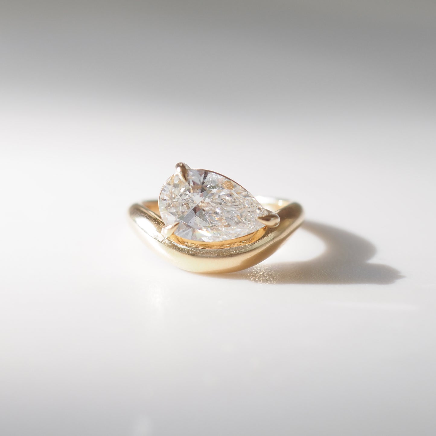 2 CT Pear Solitaire Moissanite Engagement Ring