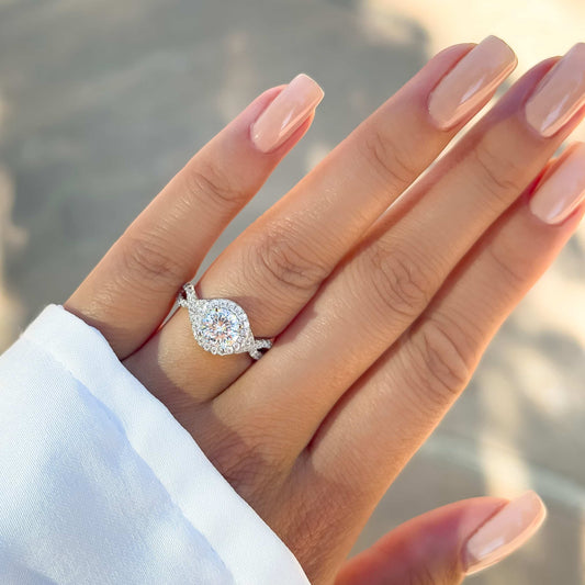 1.22 CT Elongated Cushion Solitaire Moissanite Engagement Ring