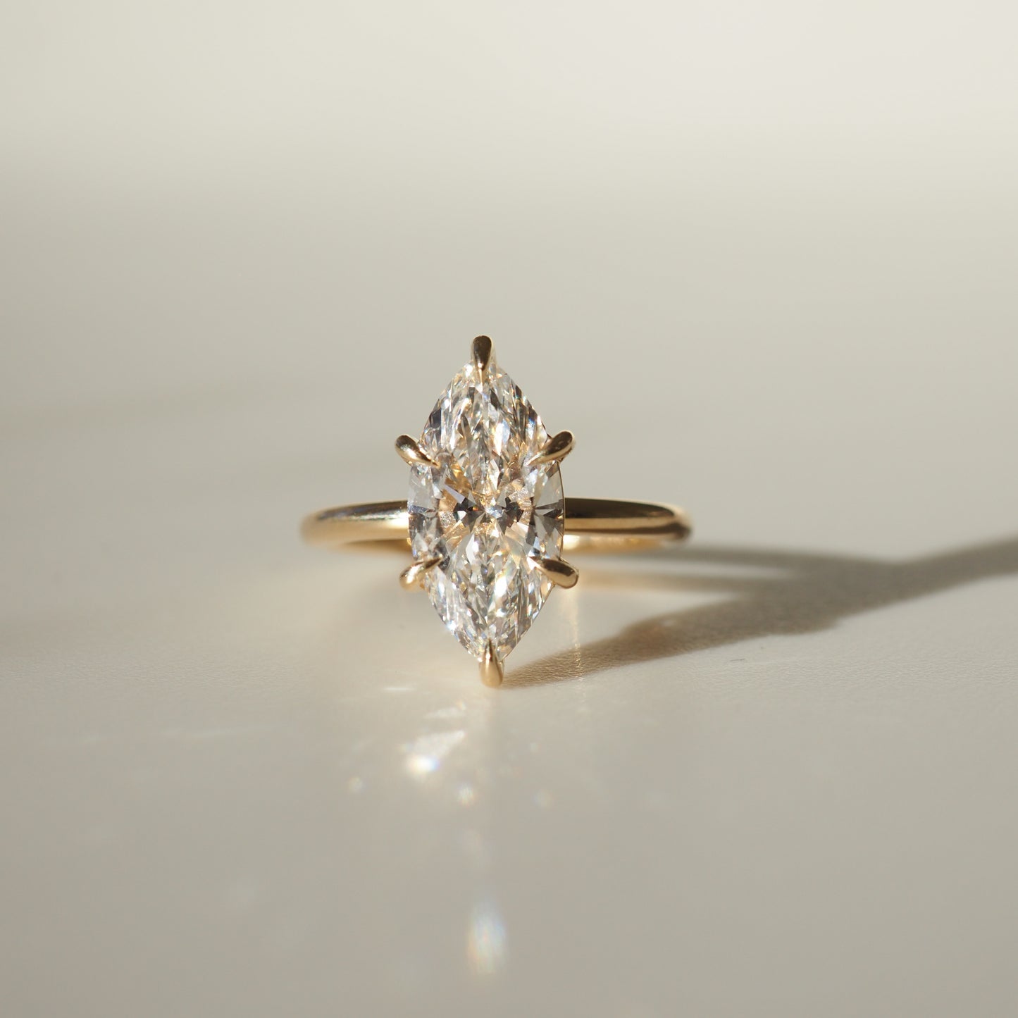 1 CT Marquise Solitaire Moissanite Engagement Ring