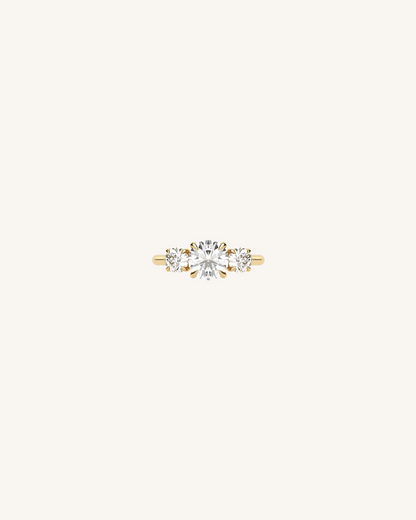 1.53 CT Round Three Stone Moissanite Engagement Ring