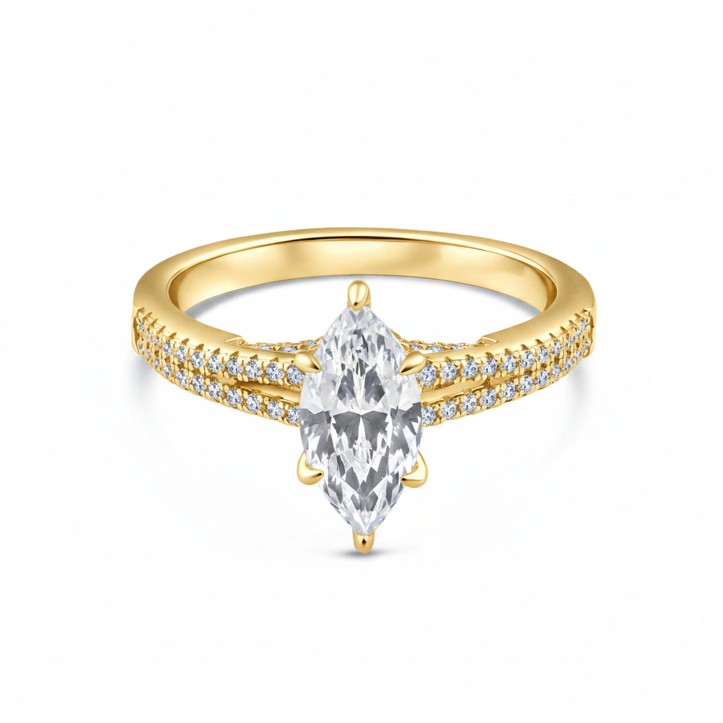1.22 CT Elongated Cushion Solitaire Moissanite Engagement Ring