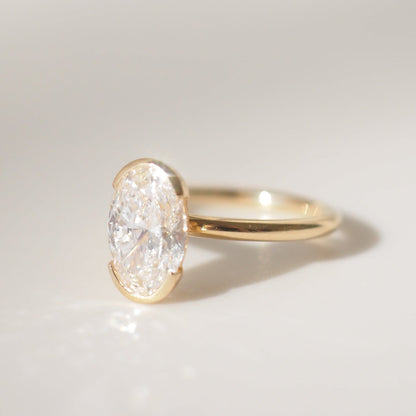 2.5 CT Oval Solitaire Moissanite Engagement Ring