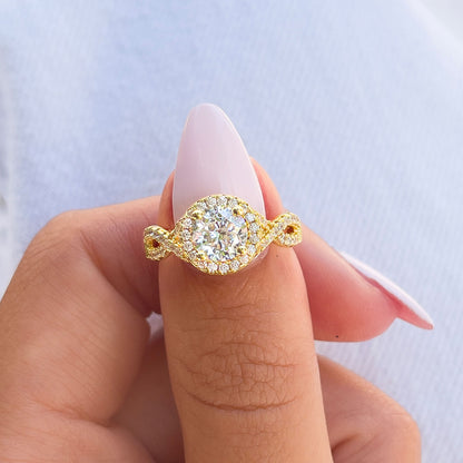 1.22 CT Elongated Cushion Solitaire Moissanite Engagement Ring