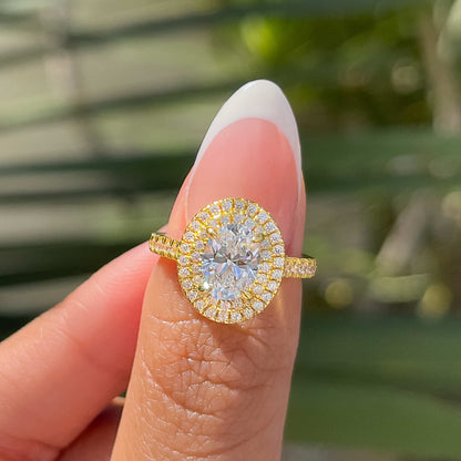 1.22 CT Elongated Cushion Solitaire Moissanite Engagement Ring