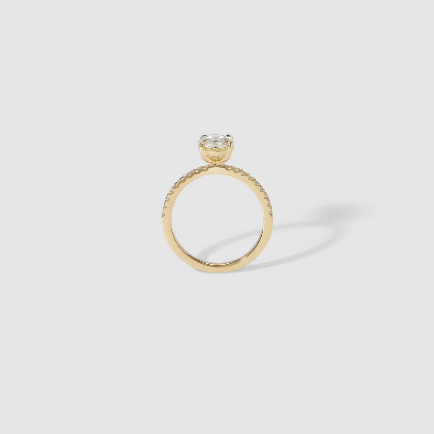 3 CT Oval Pave Moissanite Engagement Ring