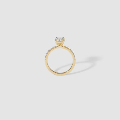 3 CT Oval Pave Moissanite Engagement Ring