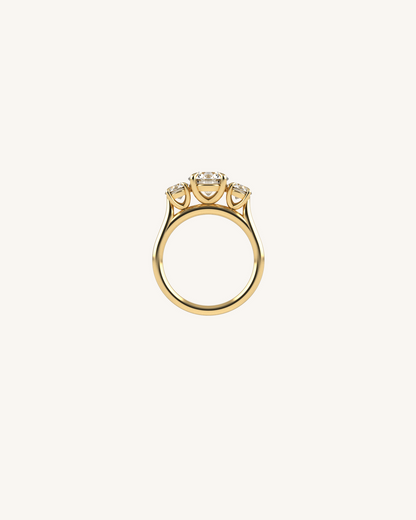 1.03 CT Oval Three Stone Moissanite Engagement Ring