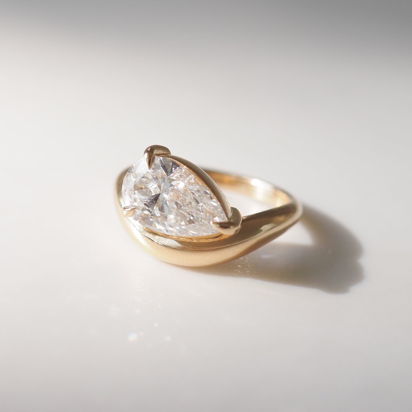 2 CT Pear Solitaire Moissanite Engagement Ring