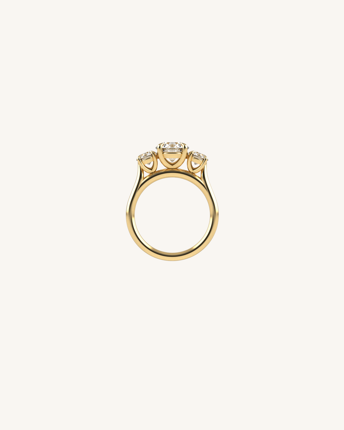 1.53 CT Round Three Stone Moissanite Engagement Ring