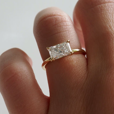 1 CT Radiant Solitaire Moissanite Engagement Ring