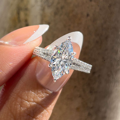 1.22 CT Elongated Cushion Solitaire Moissanite Engagement Ring