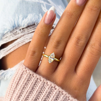 1.22 CT Elongated Cushion Solitaire Moissanite Engagement Ring
