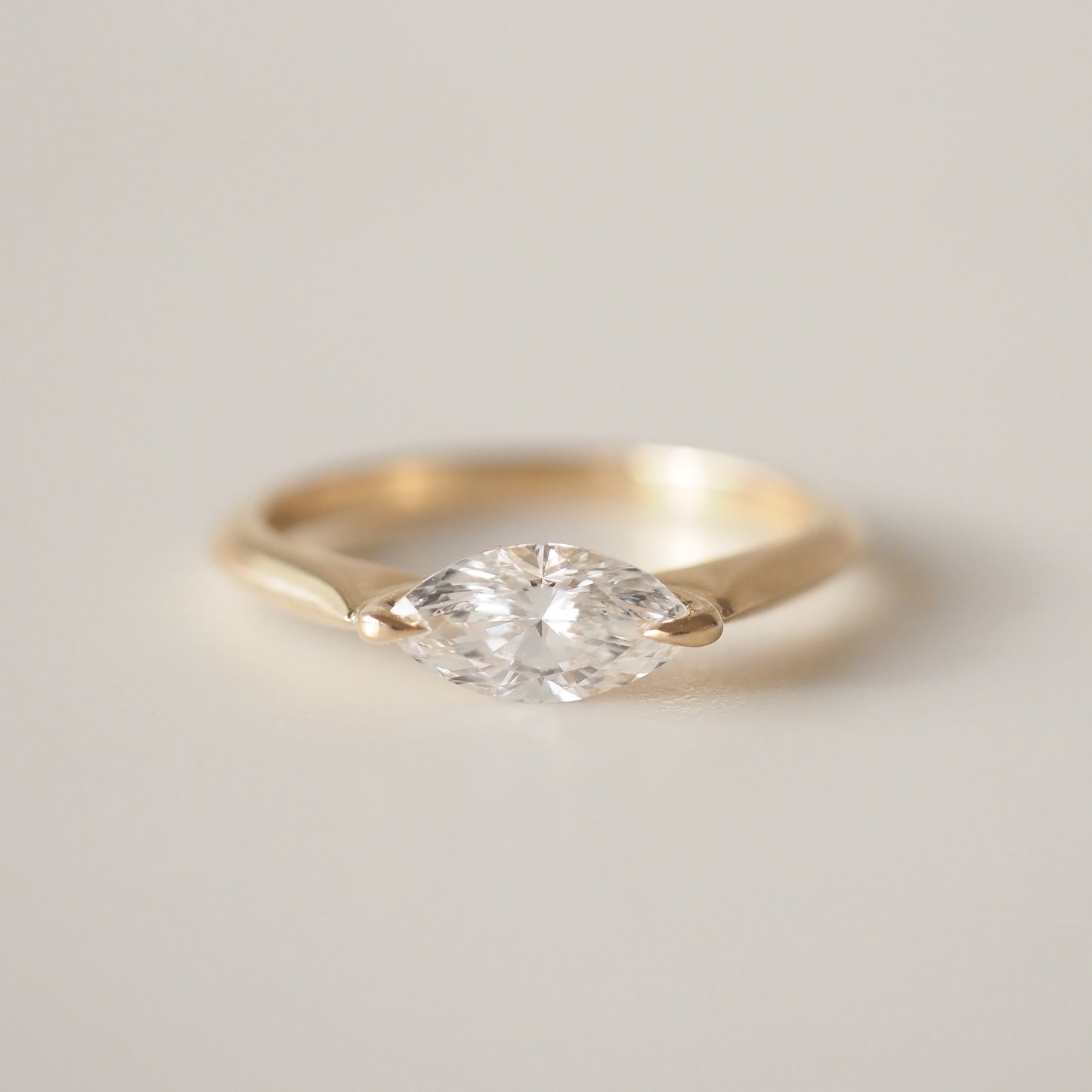 0.5 CT Marquise Solitaire Moissanite Engagement Ring