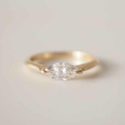 0.5 CT Marquise Solitaire Moissanite Engagement Ring