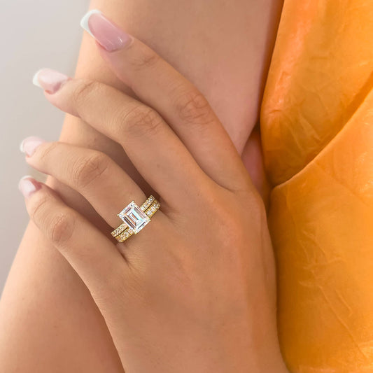 1.22 CT Elongated Cushion Solitaire Moissanite Engagement Ring