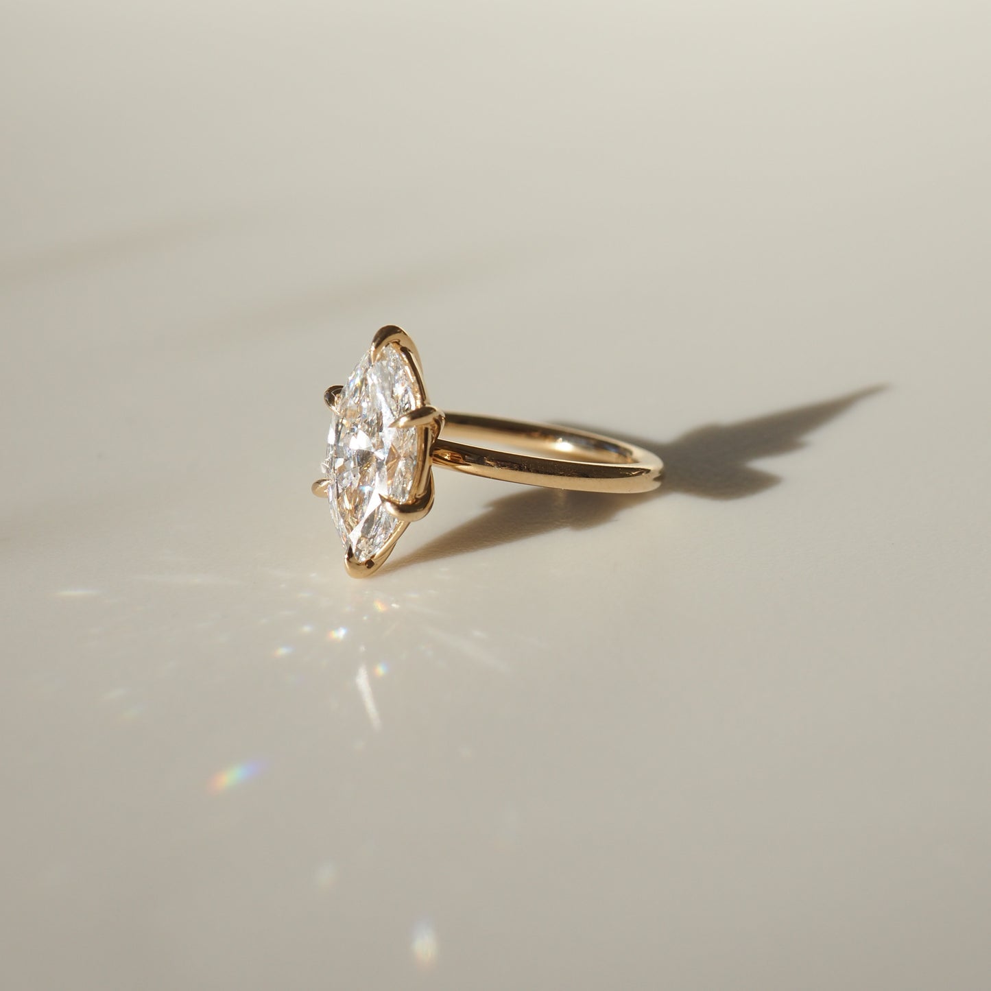 1 CT Marquise Solitaire Moissanite Engagement Ring