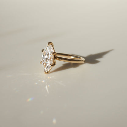 1 CT Marquise Solitaire Moissanite Engagement Ring