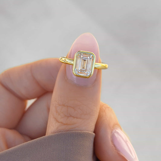 1.22 CT Elongated Cushion Solitaire Moissanite Engagement Ring