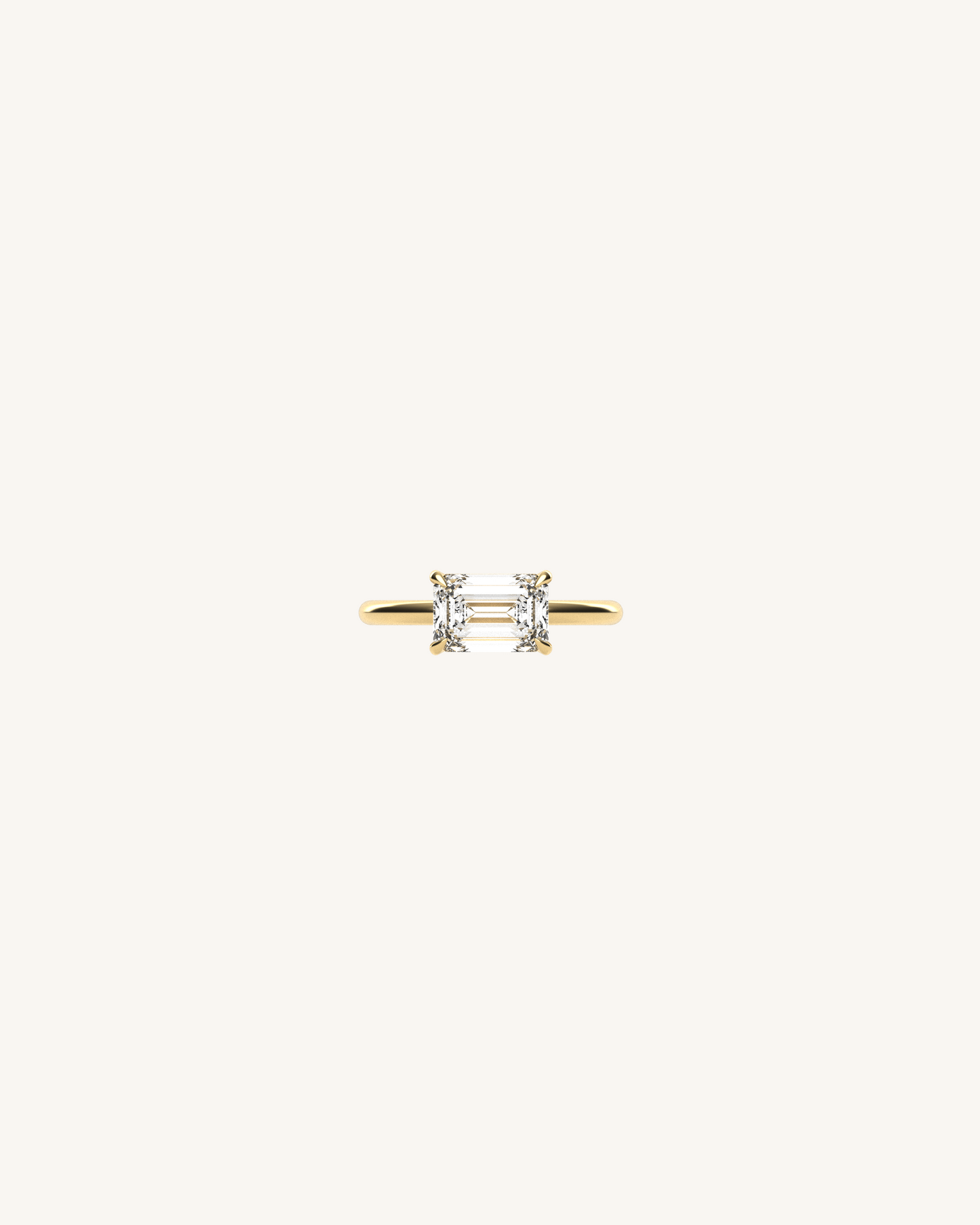 2 CT Emerald Solitare Moissanite Engagement Ring