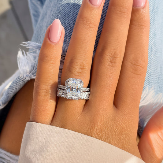 1.22 CT Elongated Cushion Solitaire Moissanite Engagement Ring