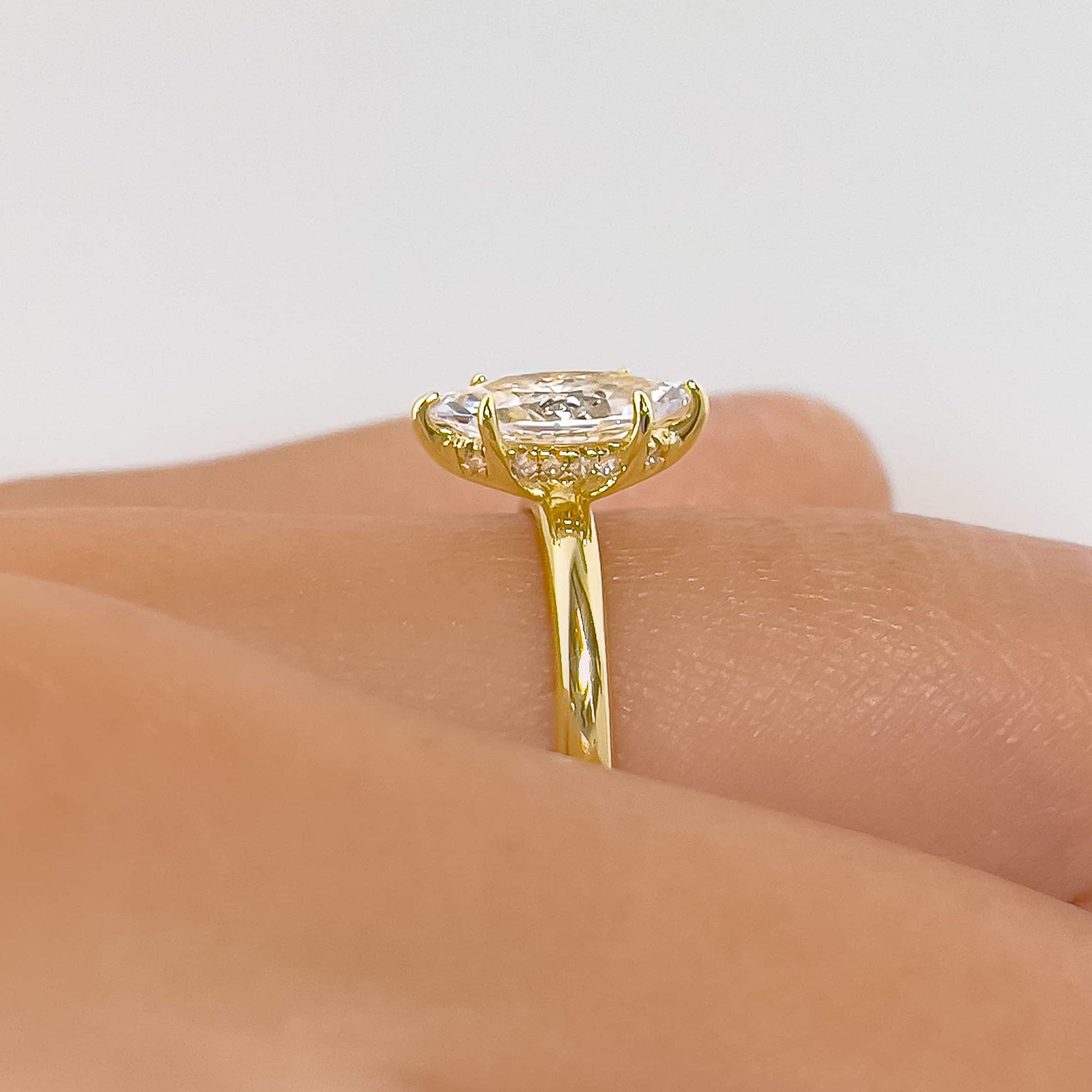 1.22 CT Elongated Cushion Solitaire Moissanite Engagement Ring