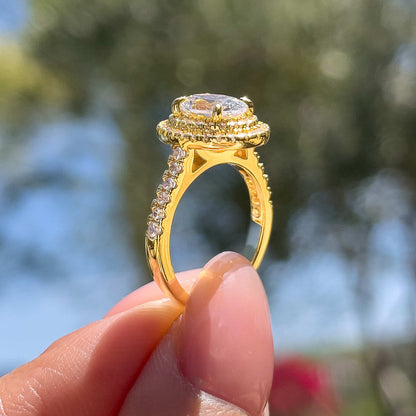 1.22 CT Elongated Cushion Solitaire Moissanite Engagement Ring