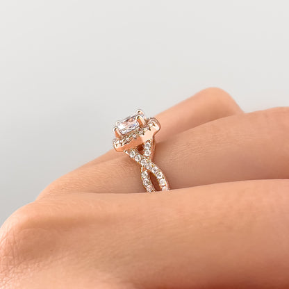 1.22 CT Elongated Cushion Solitaire Moissanite Engagement Ring