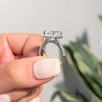 1.22 CT Elongated Cushion Solitaire Moissanite Engagement Ring