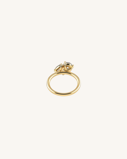 1.30 CT Pear Toi Et Moi Moissanite Engagement Ring