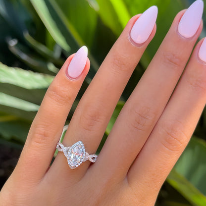 1.22 CT Elongated Cushion Solitaire Moissanite Engagement Ring