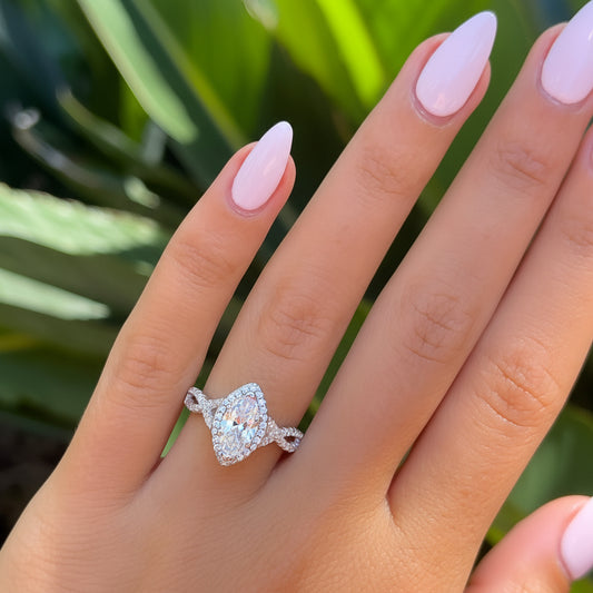 1.22 CT Elongated Cushion Solitaire Moissanite Engagement Ring