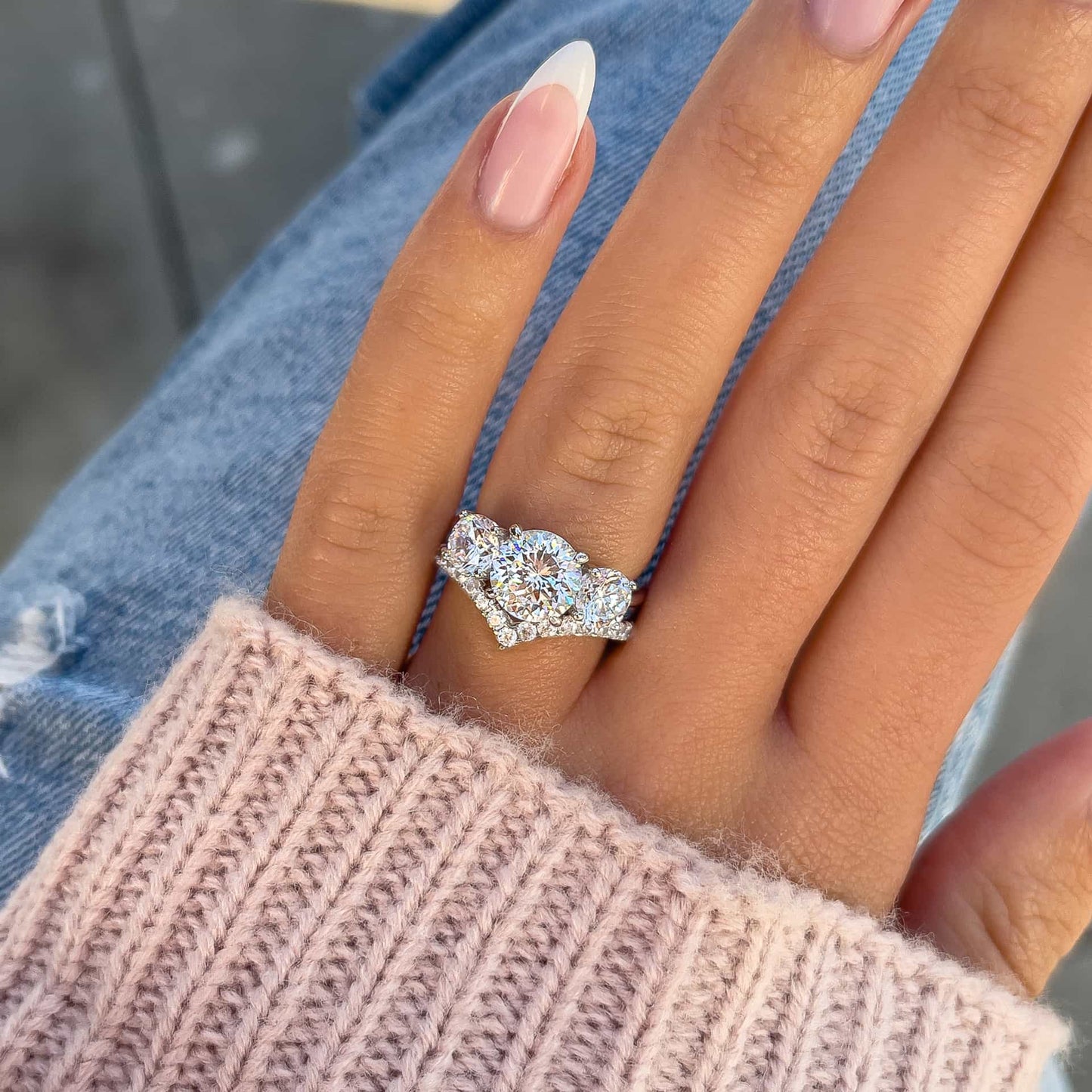 1.22 CT Elongated Cushion Solitaire Moissanite Engagement Ring
