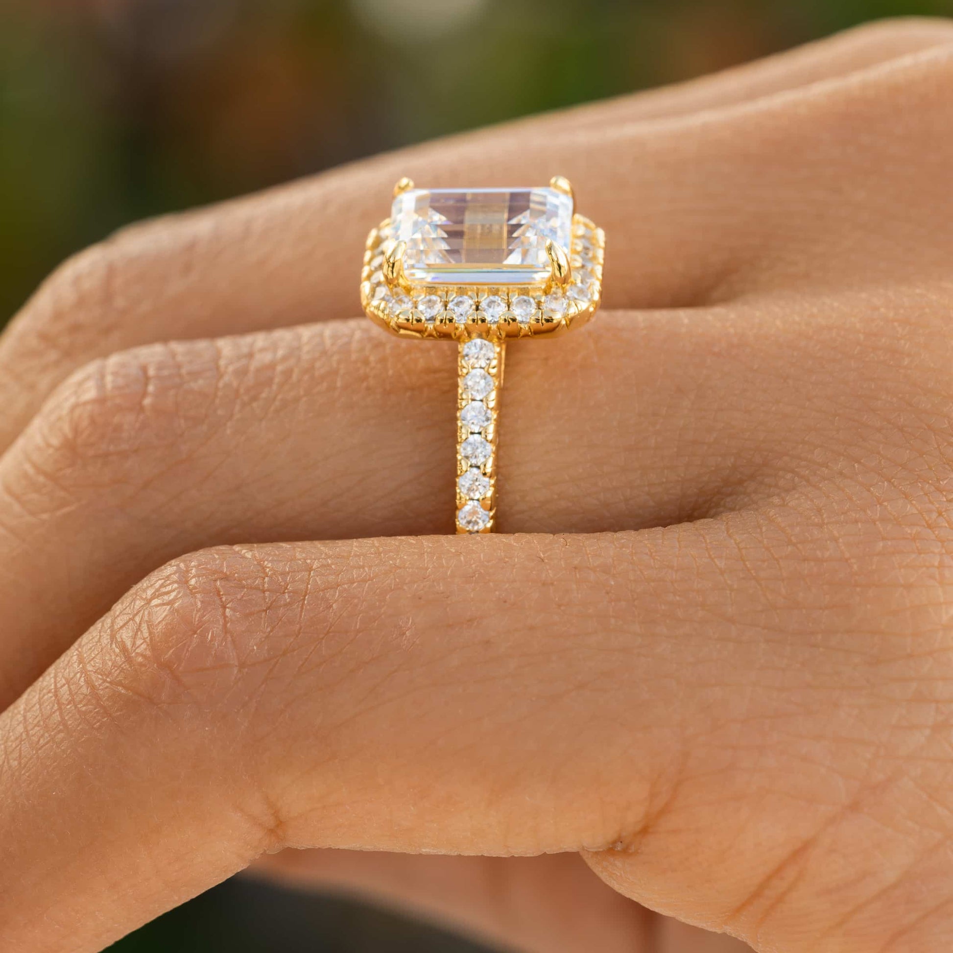 1.22 CT Elongated Cushion Solitaire Moissanite Engagement Ring