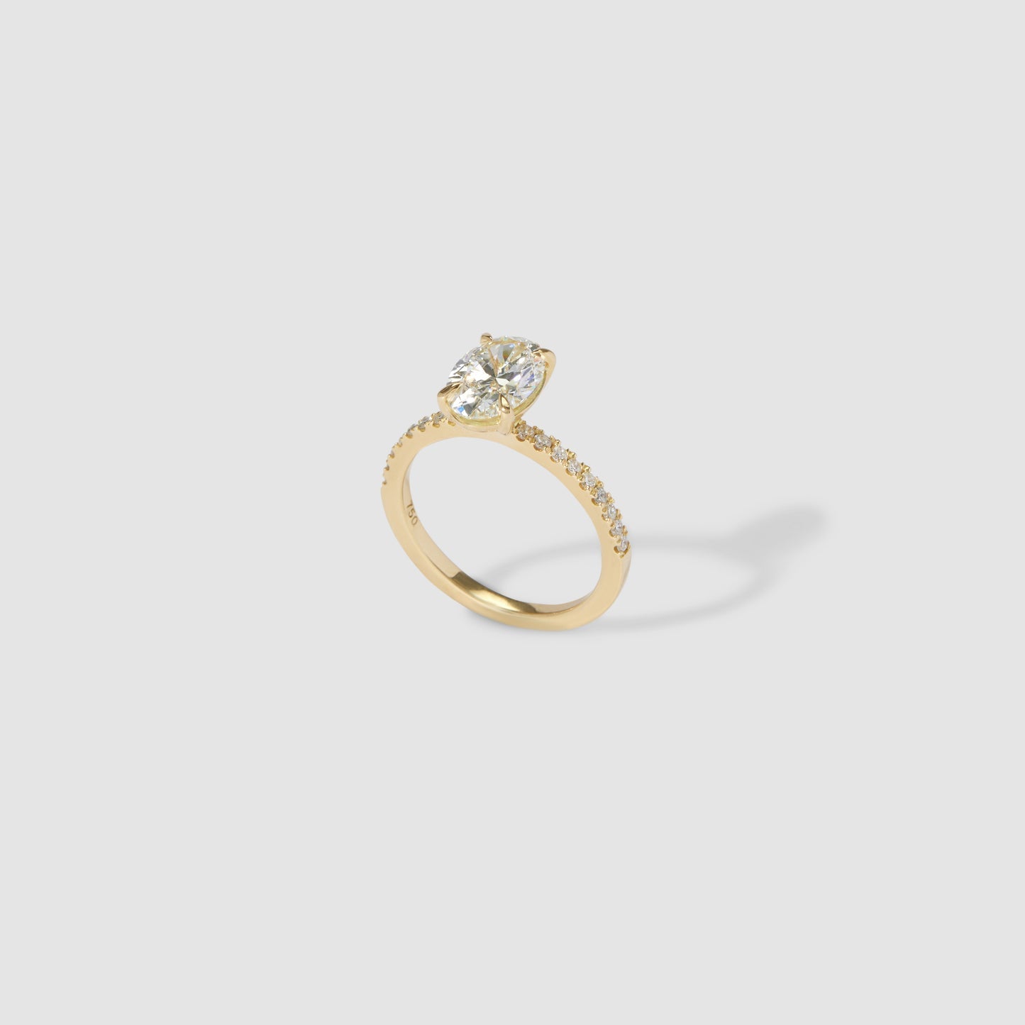 3 CT Oval Pave Moissanite Engagement Ring